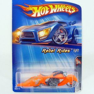 Hot Wheels W-Oozie #078 Rebel Rides 3/5 Orange Die-Cast Motorcycle 2005